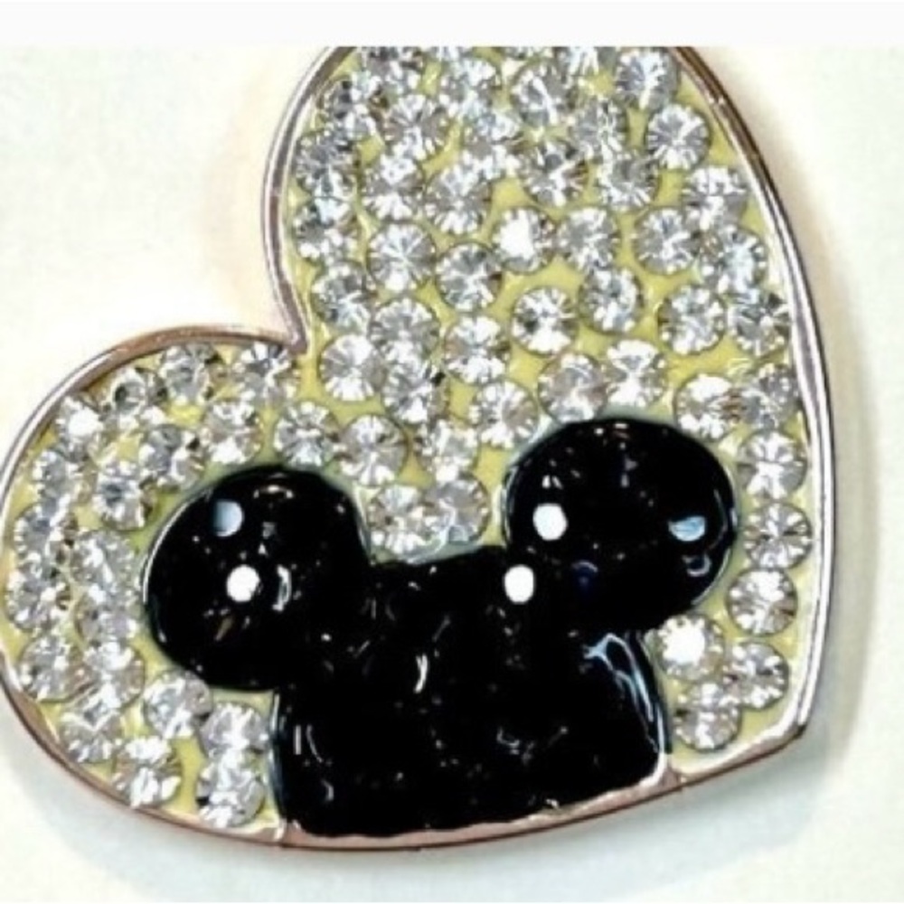 Disney Mickey Mouse NIB fine silver plated heart necklace withh genuine crystals - Picture 8 of 12